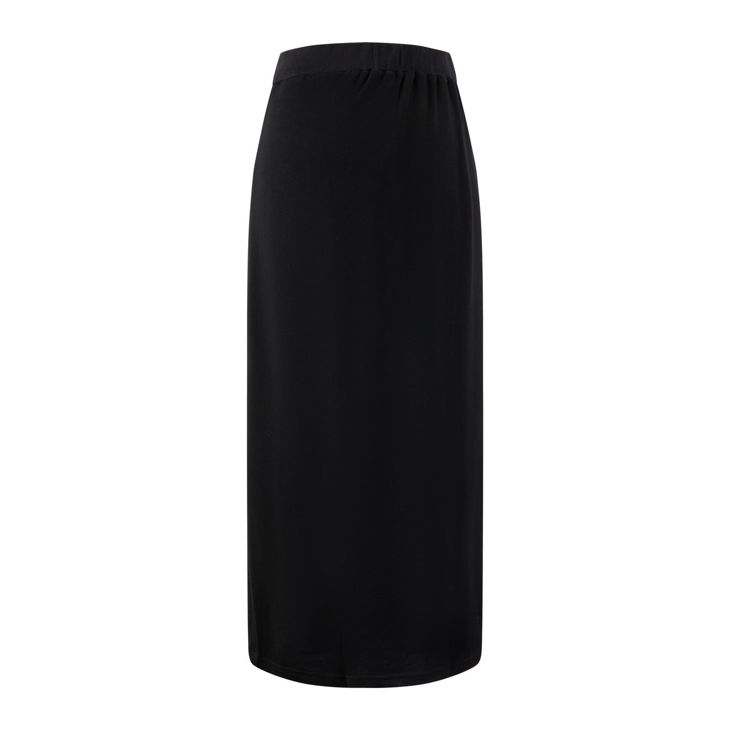 Black Raw Edge Straight Skirt