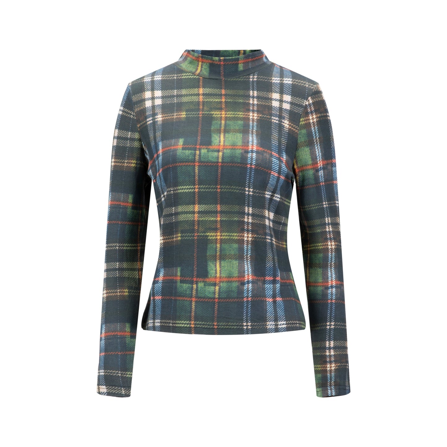 Plaid Mockneck
