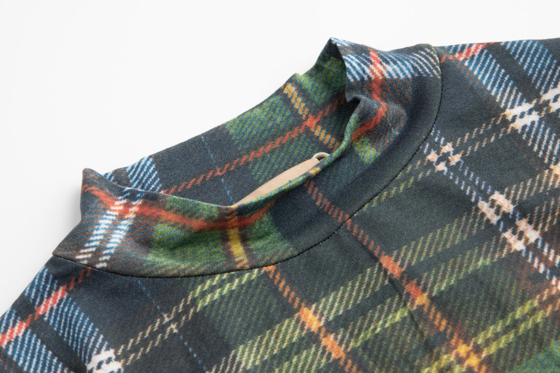 Plaid Mockneck