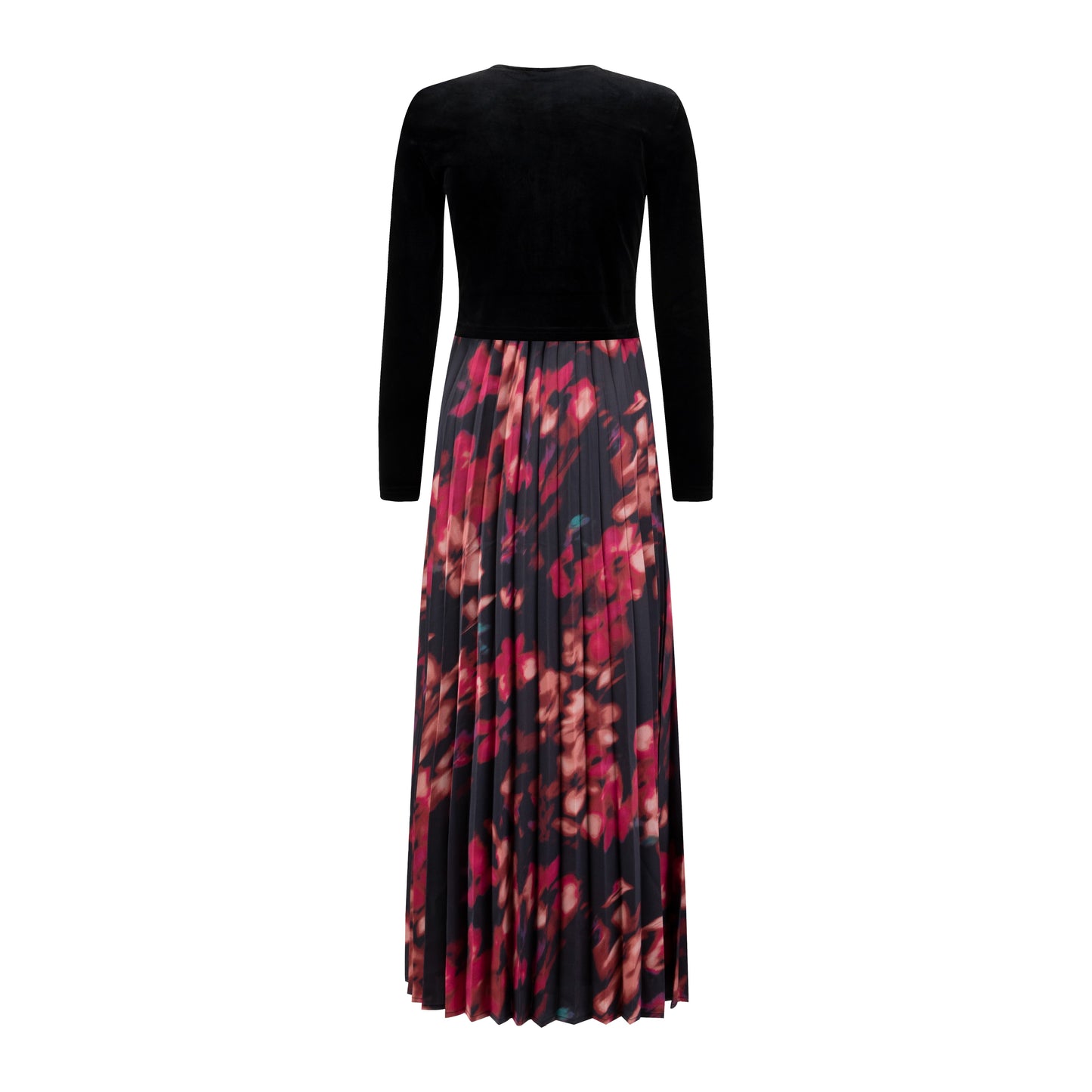 Pink Floral Pleated Dress