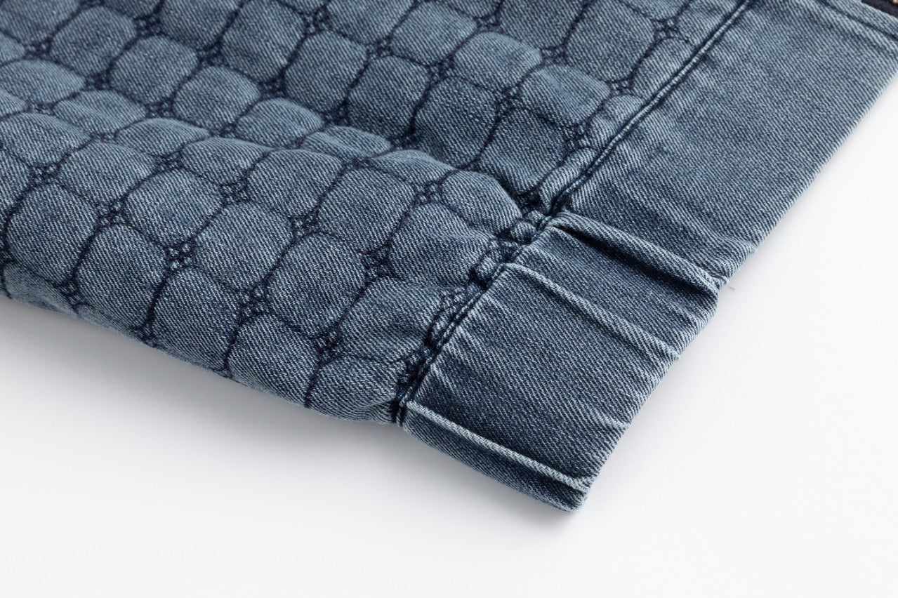 Blue Denim Quilted Jacket