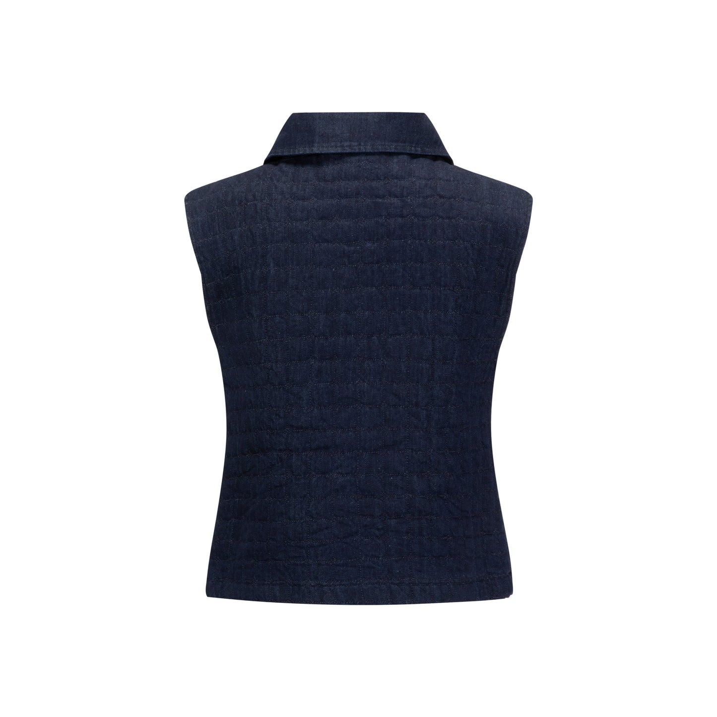 Denim Quilted Vest - Navy