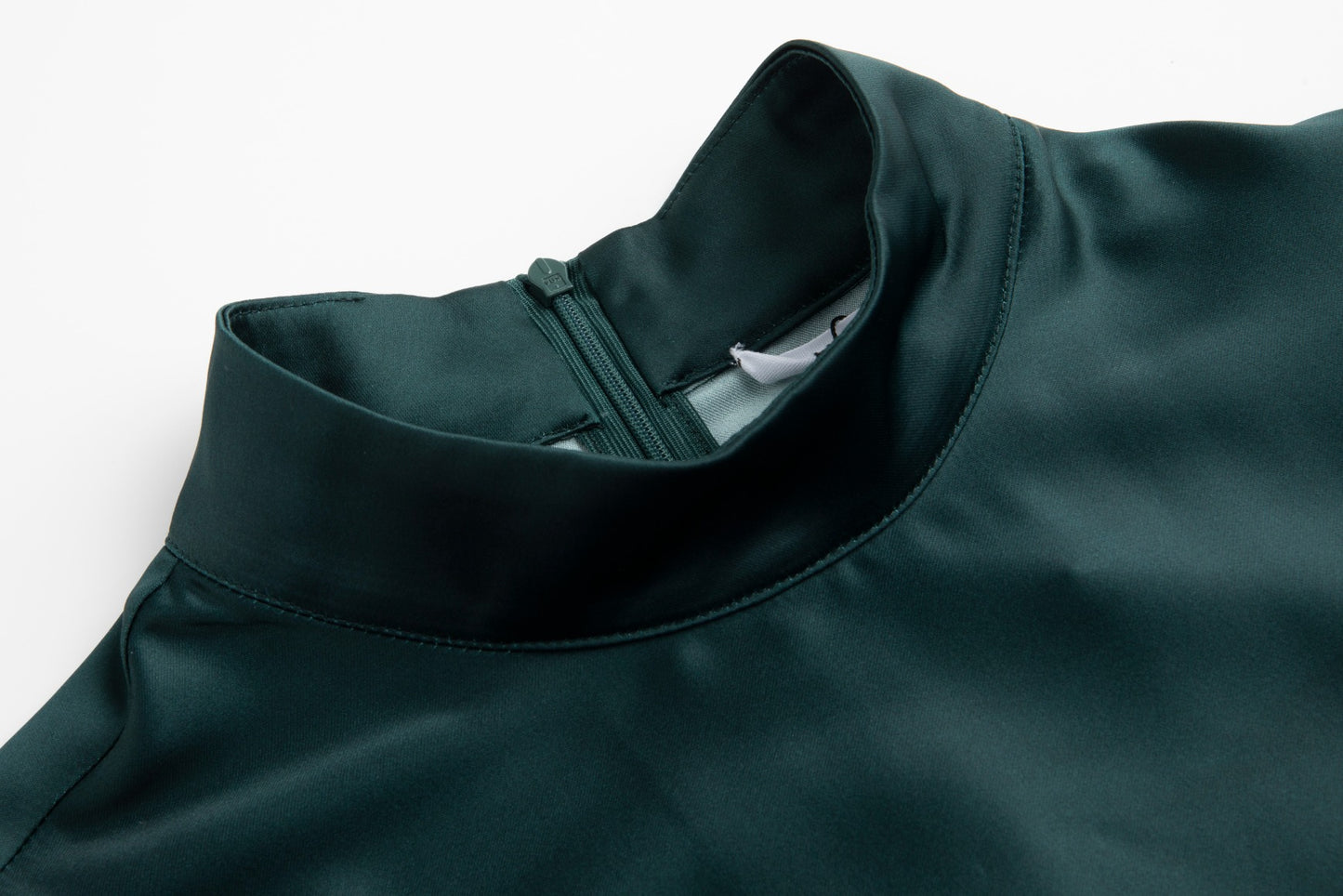 Multi Flower Printed Satin Dress - Emerald Green