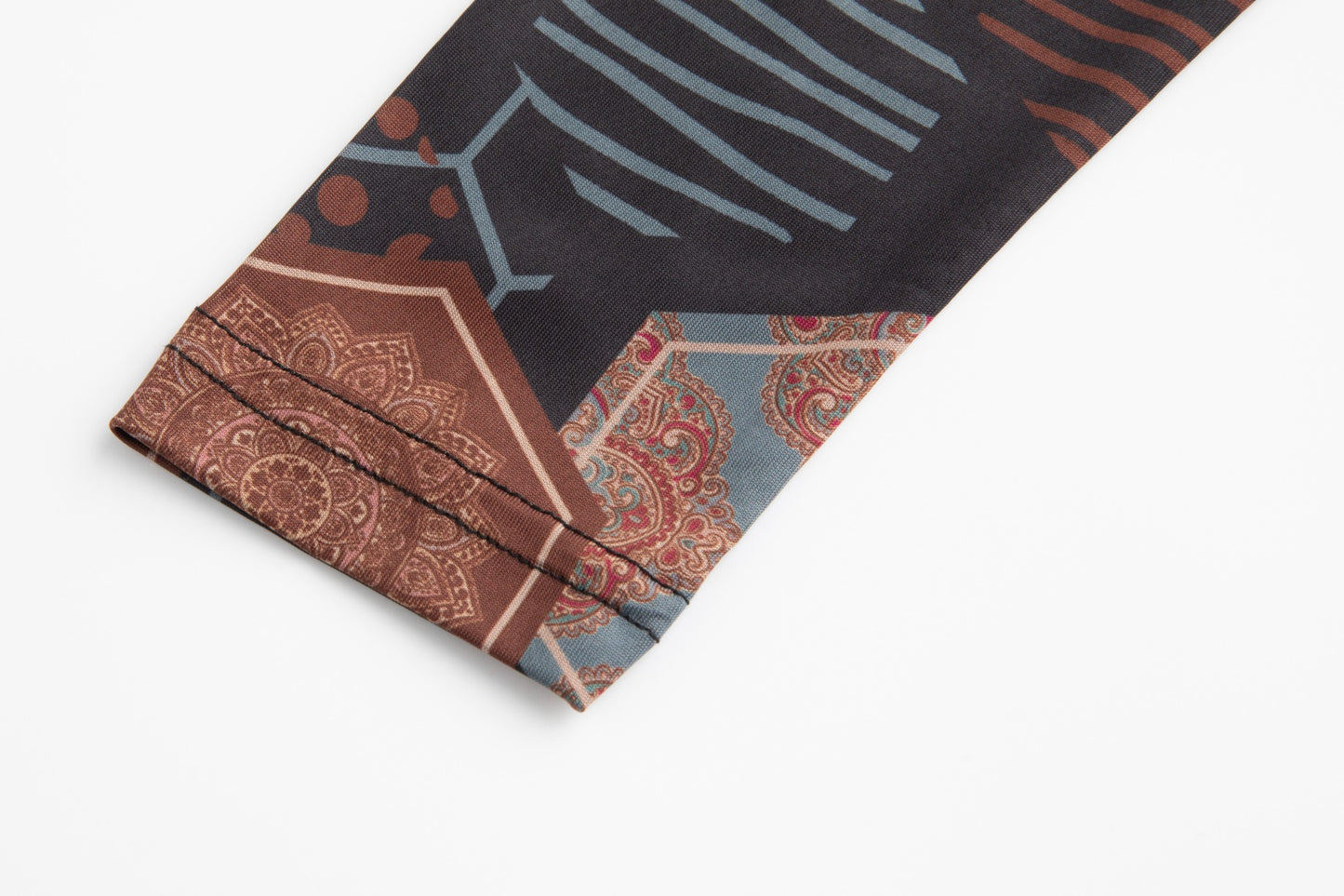 Brown Printed Mock Neck Top