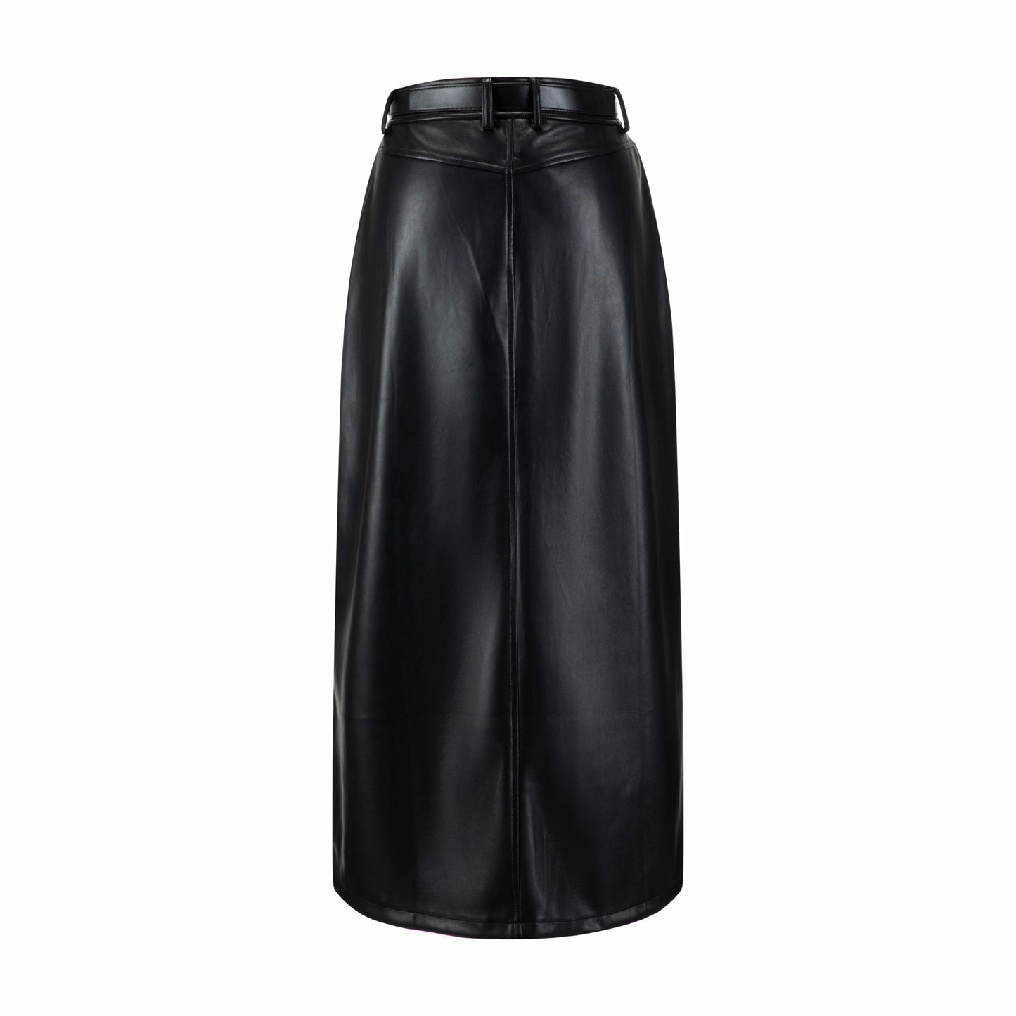 Black Leather With Mini Pink Floral Embroidery