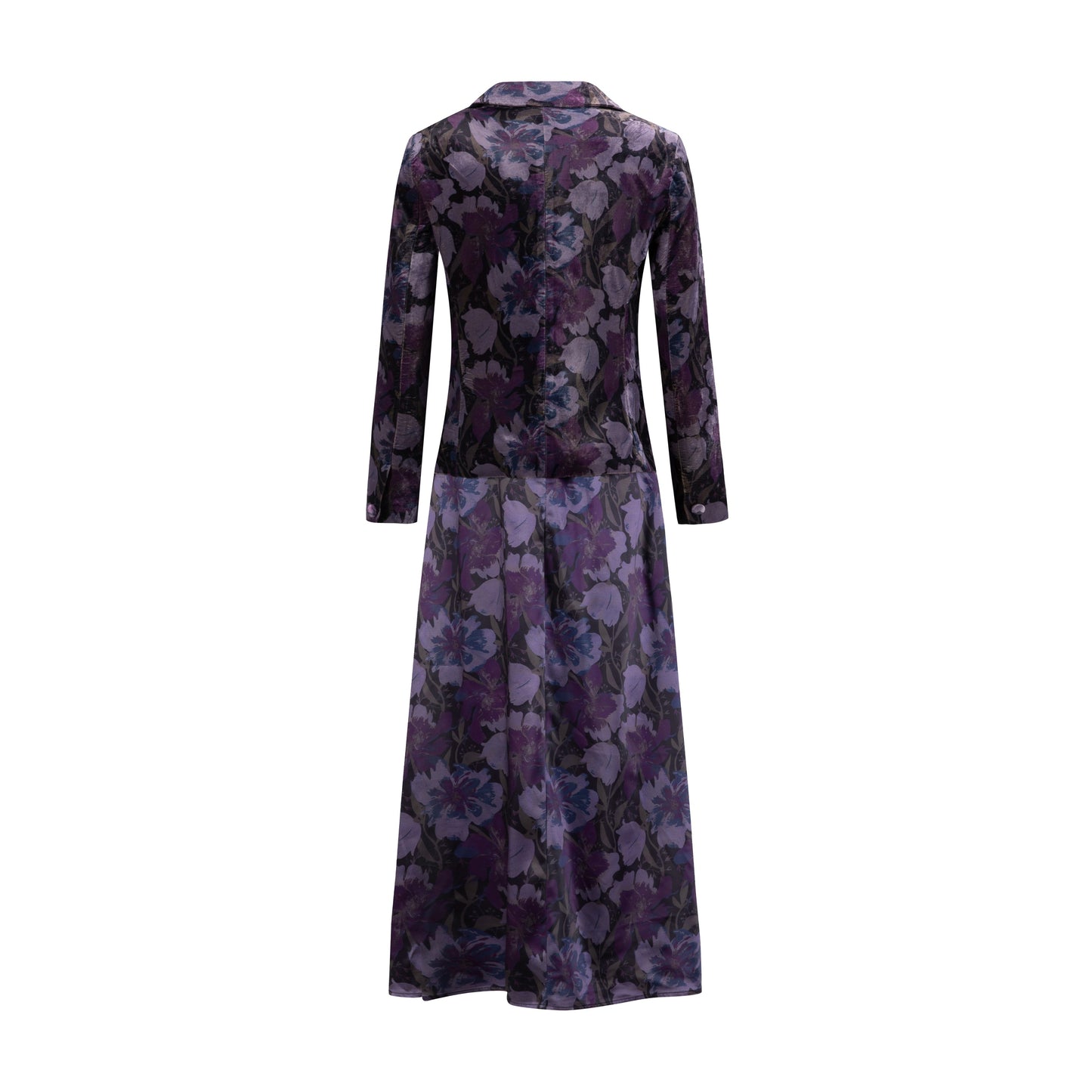 Purple Floral Printed Two Piece Dress