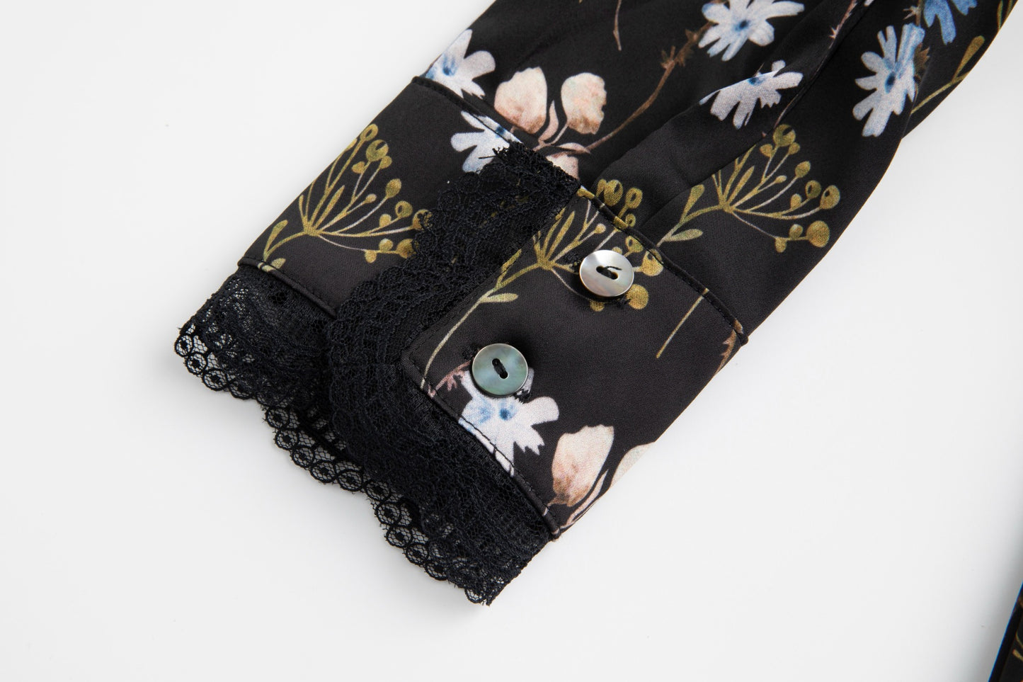 Black Floral Printed Belted Dress