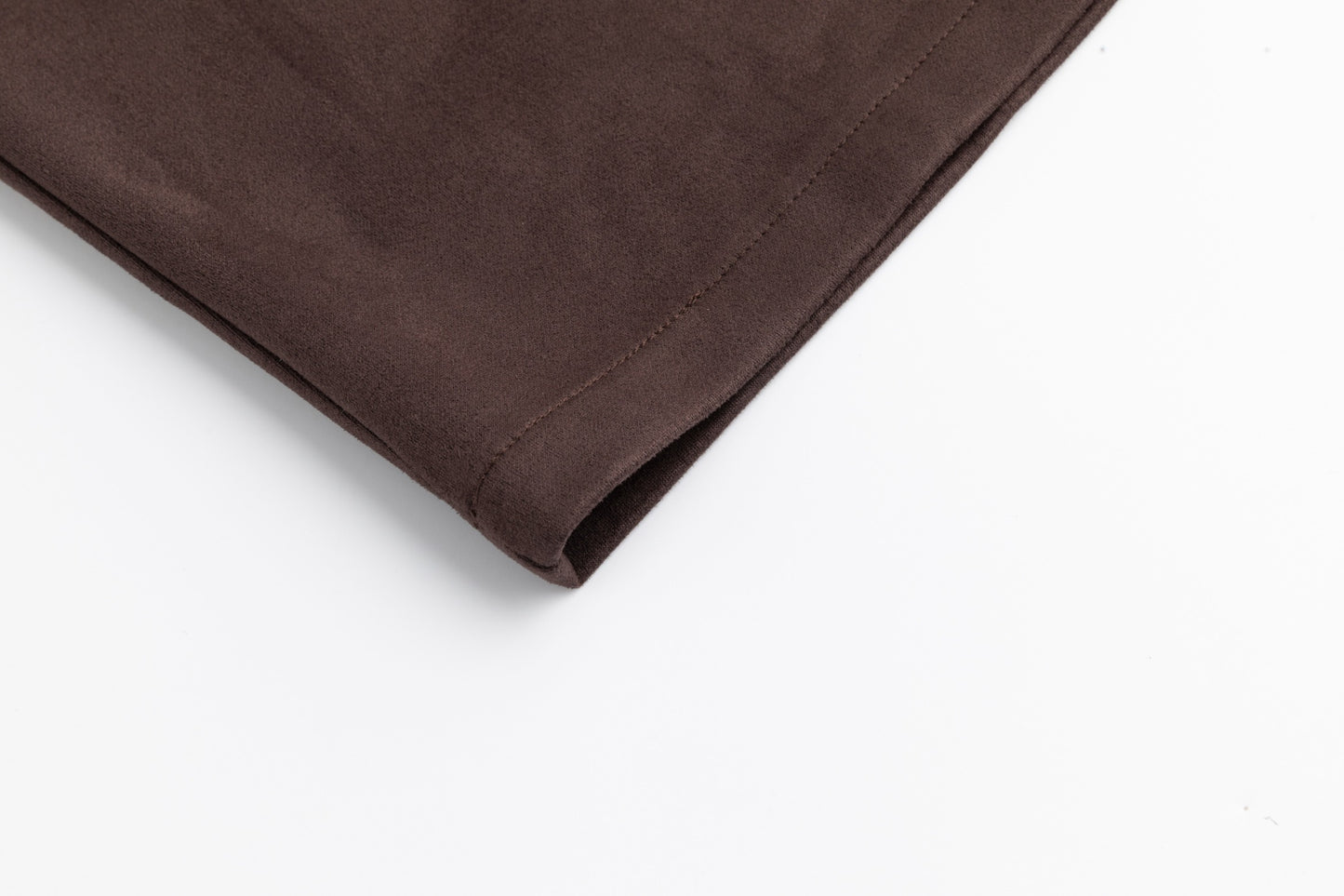 Suede A-Line Midi Skirt - Brown