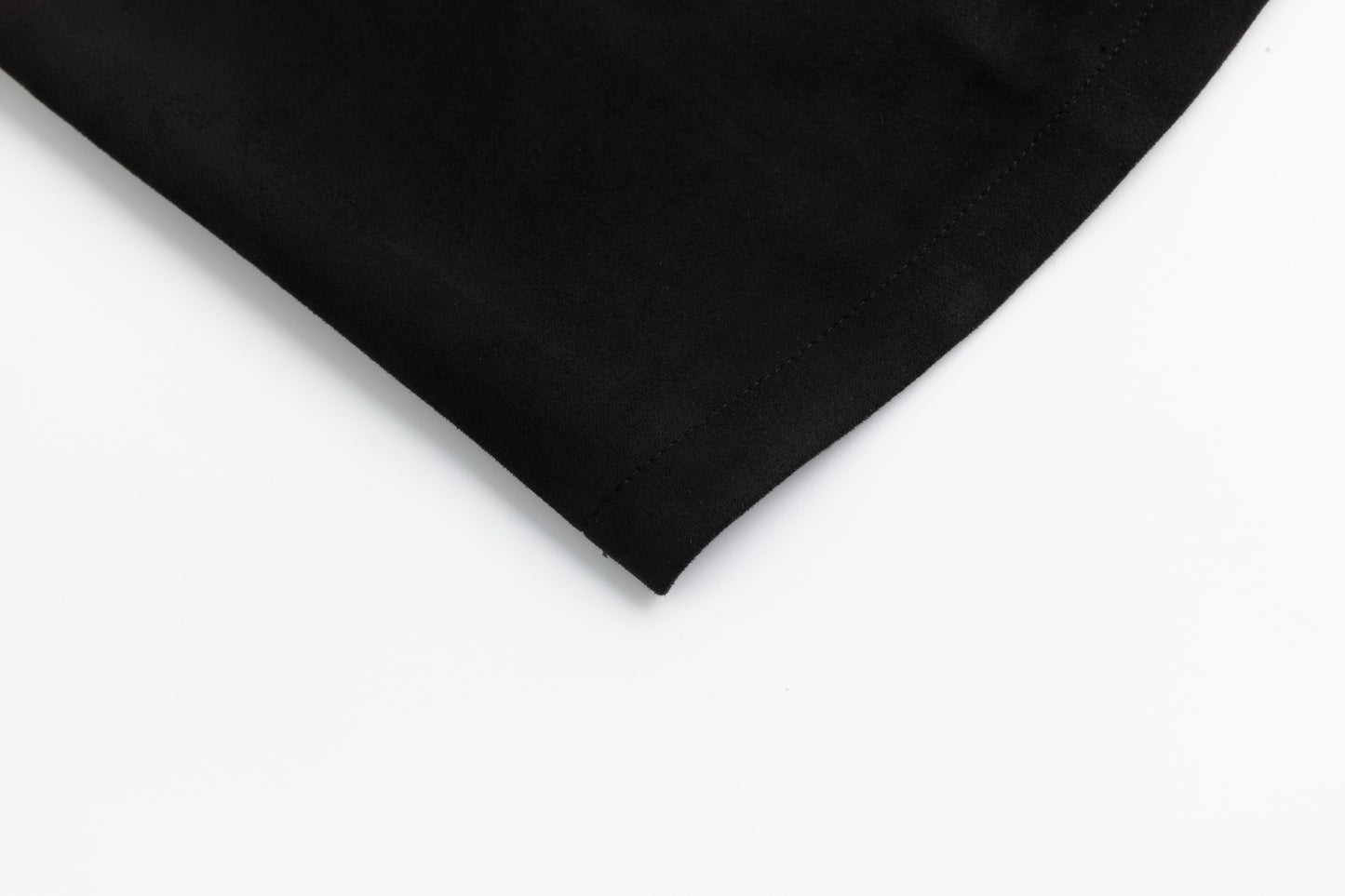 Suede A-Line Midi Skirt - Black