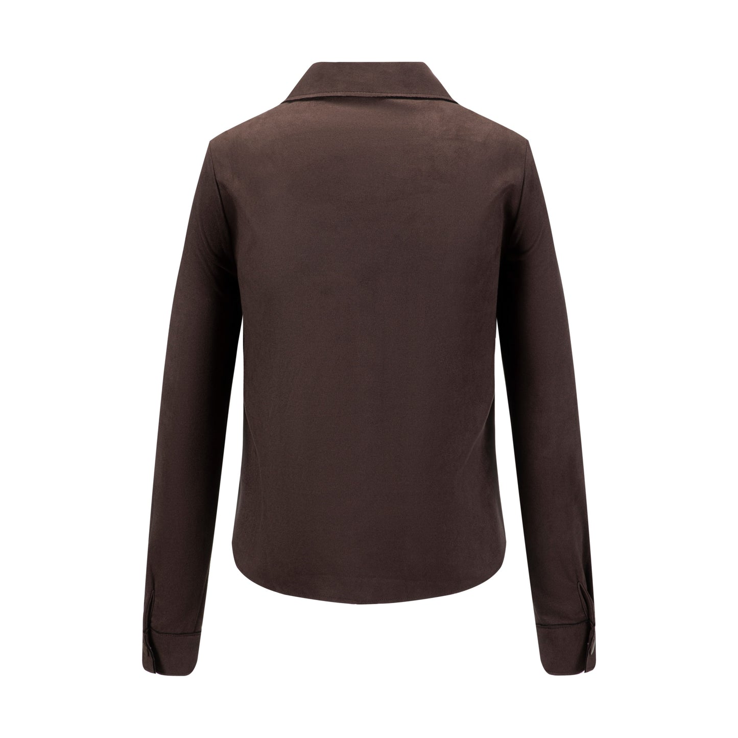 Suede Button Down Top - Brown