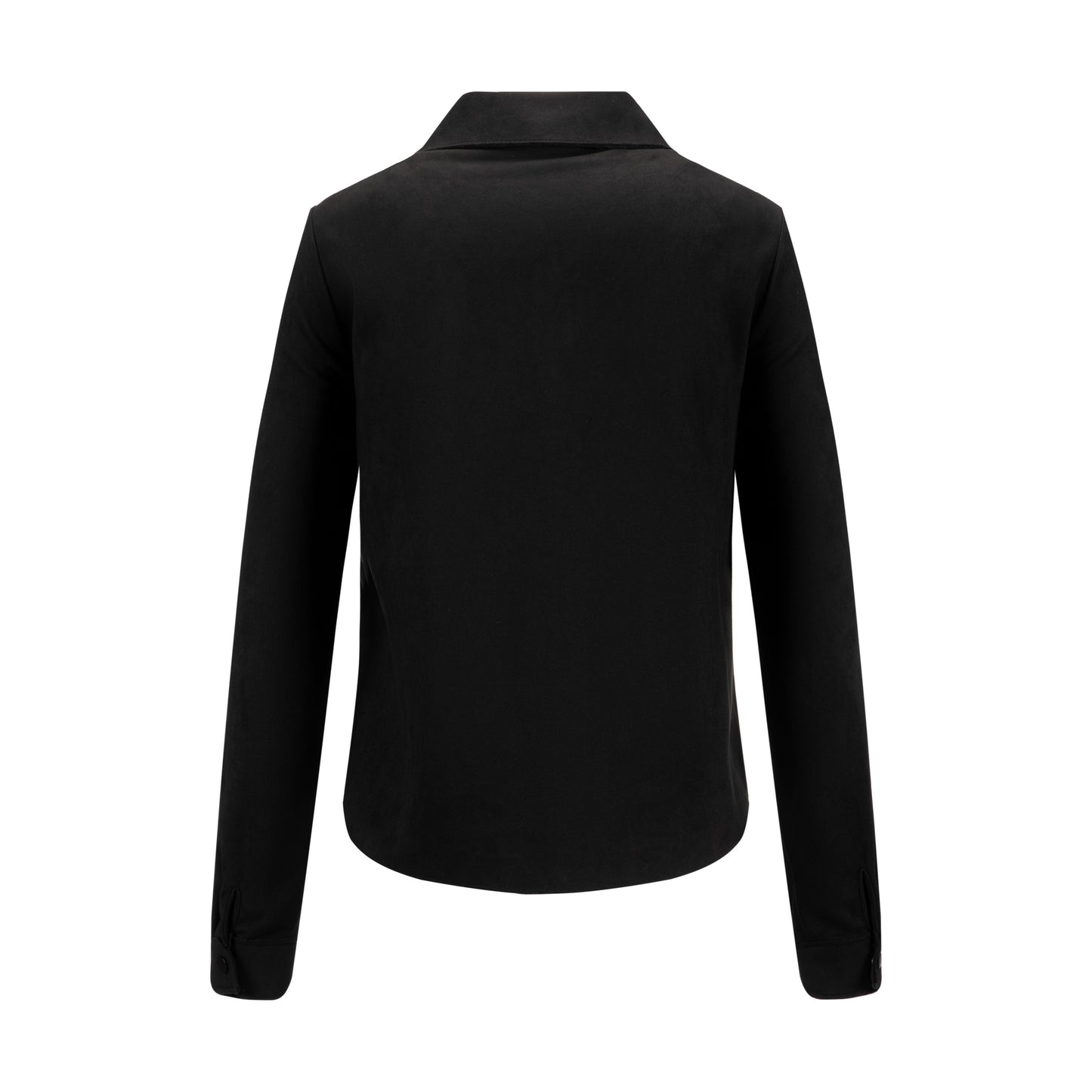 Suede Button Down Top - Black