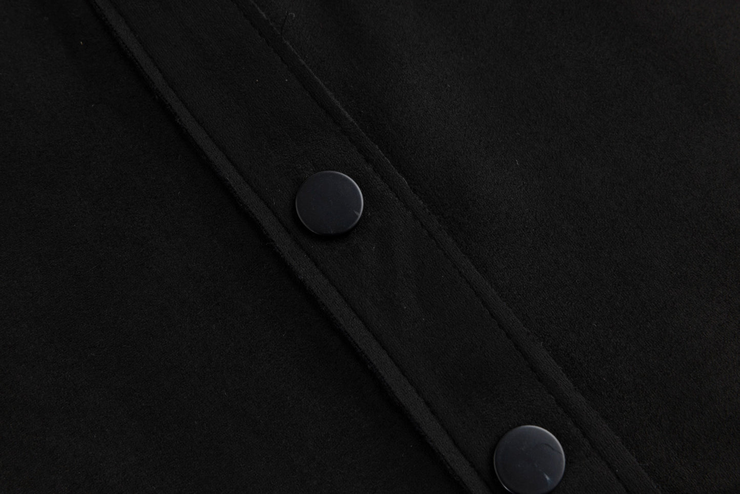 Suede Button Down Top - Black