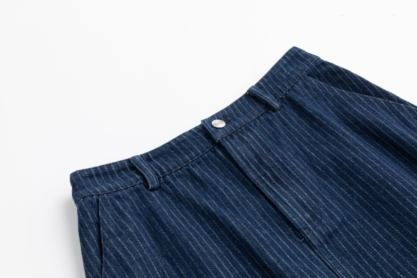 Denim Pin Stripe Skirt - Blue