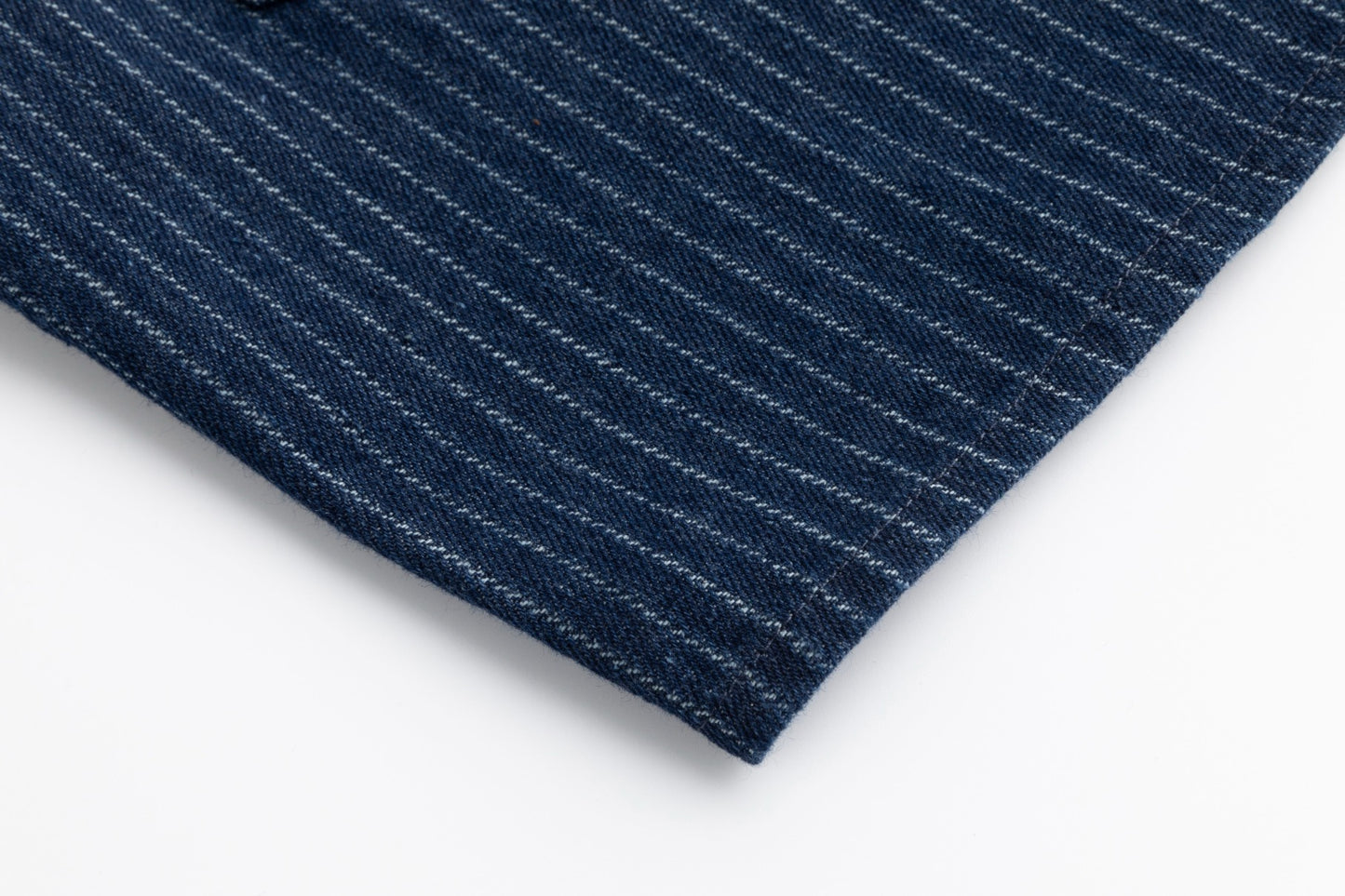 Denim Pin Stripe Button Down Top - Blue