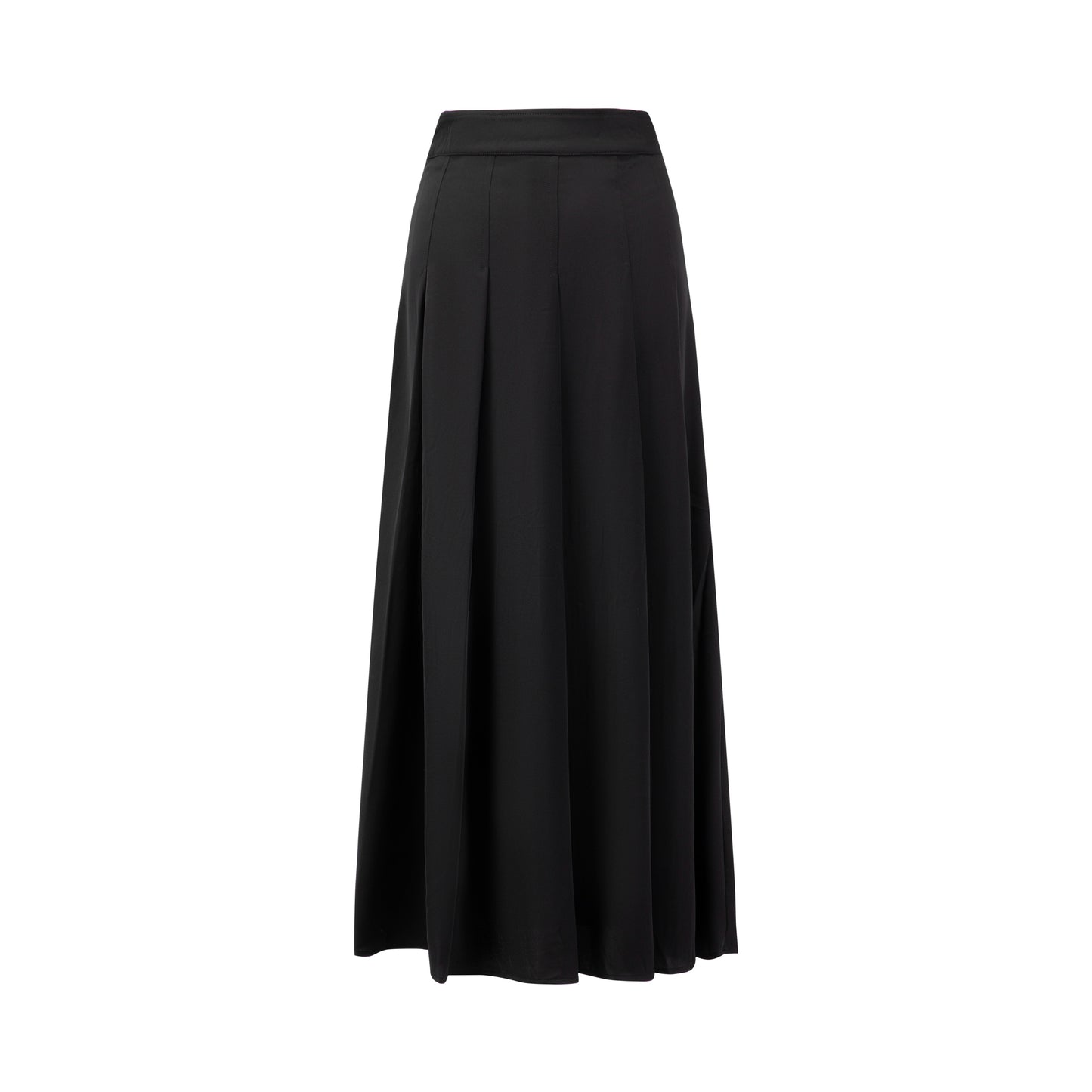 Black Pleated A-Line Skirt
