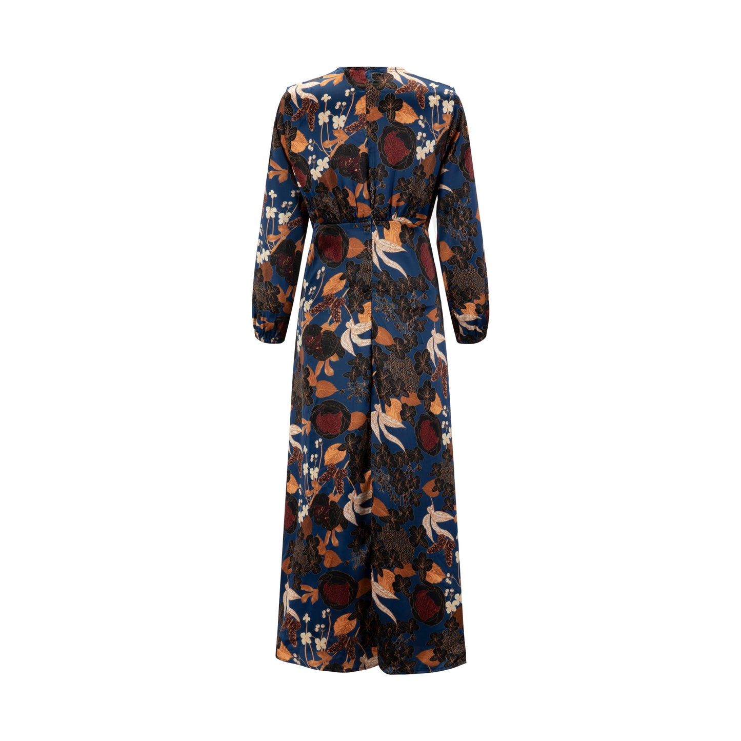 Navy Multicolored Silk Dress