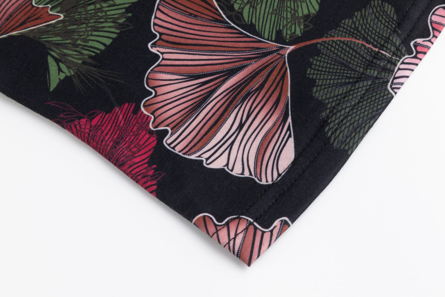 Black Floral Printed Mock Neck Top