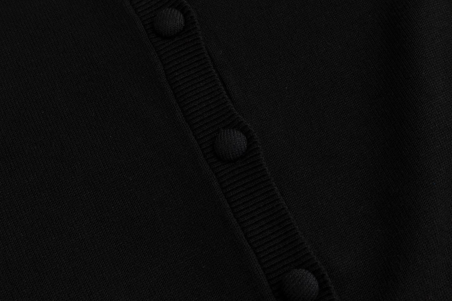 Black And Yellow Printed Drawstring Dress With Overlay Cardigan