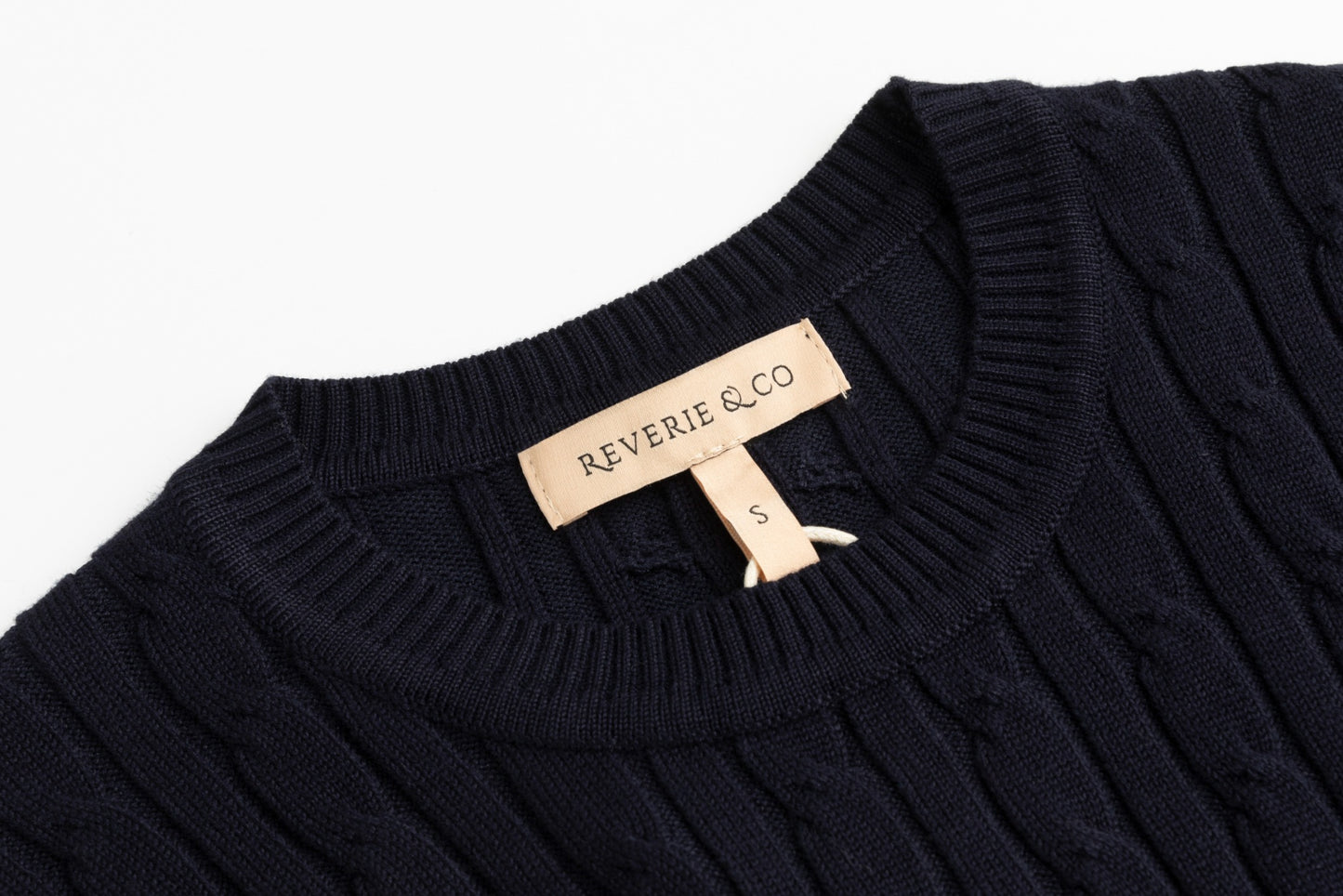 Cable Knit Sweater - Navy
