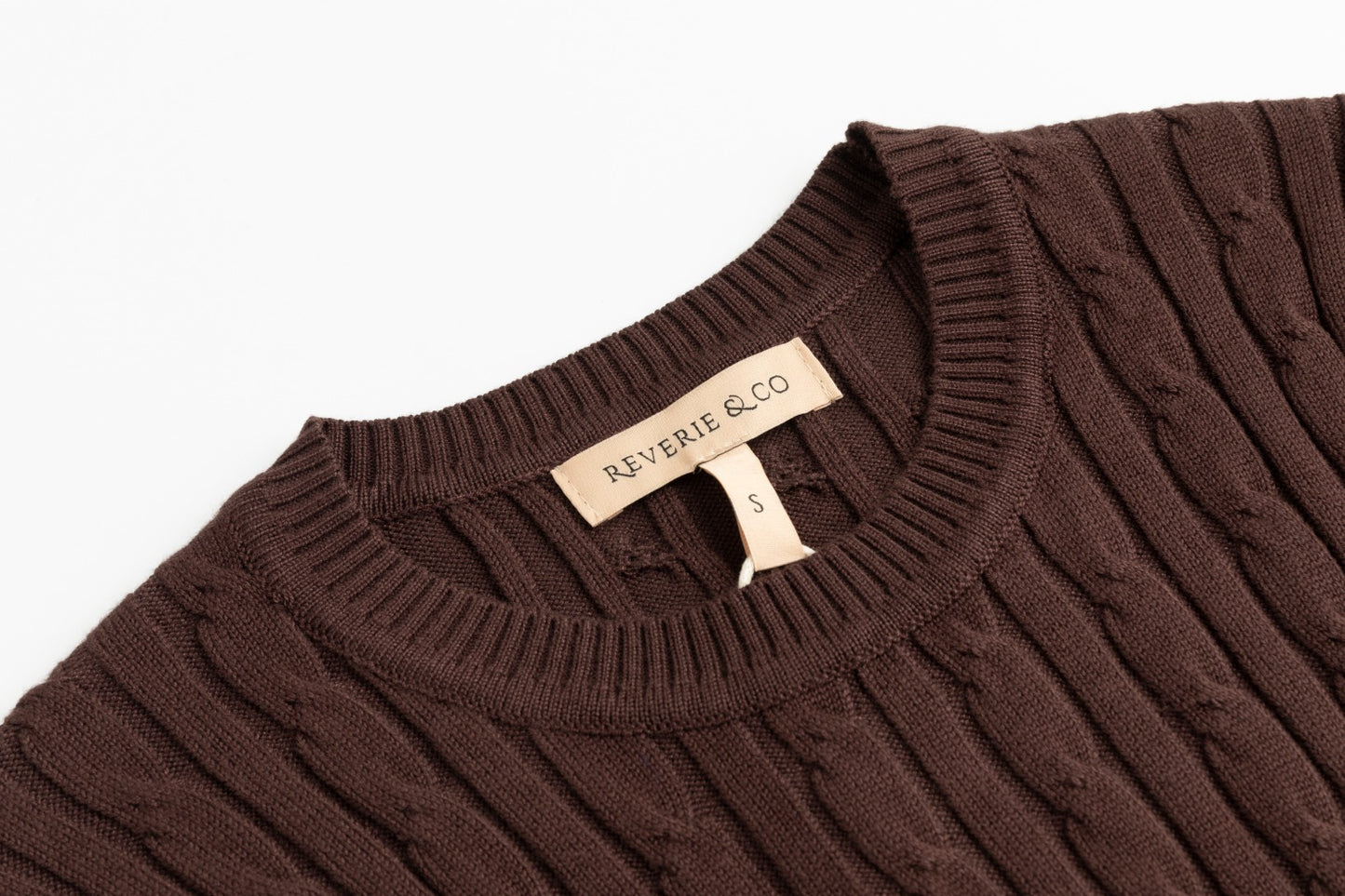 Cable Knit Sweater - Brown