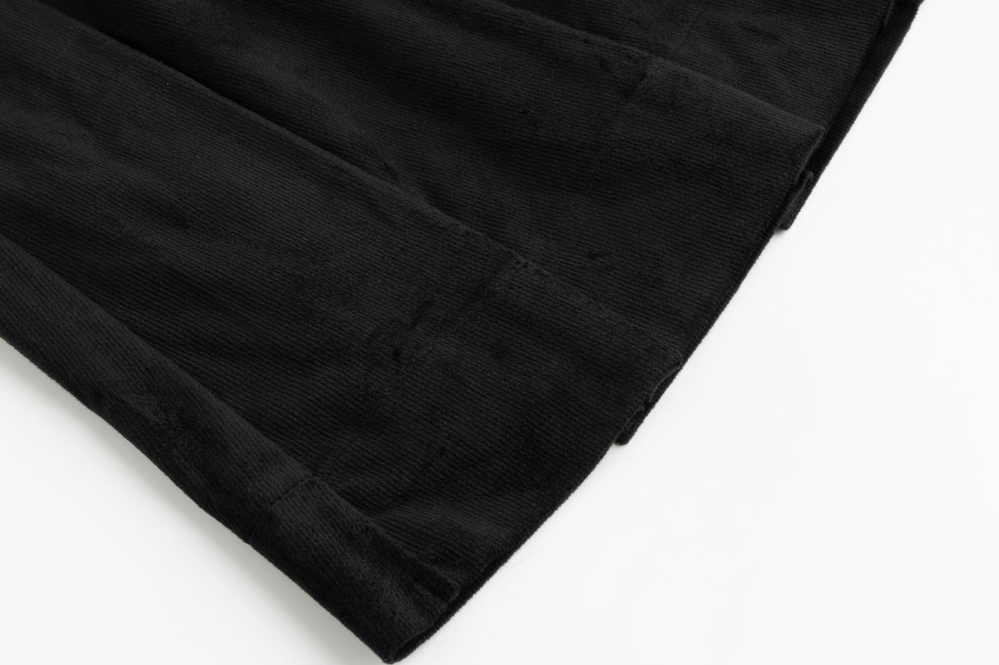 Corduroy Box Pleated Skirt - Short - Black