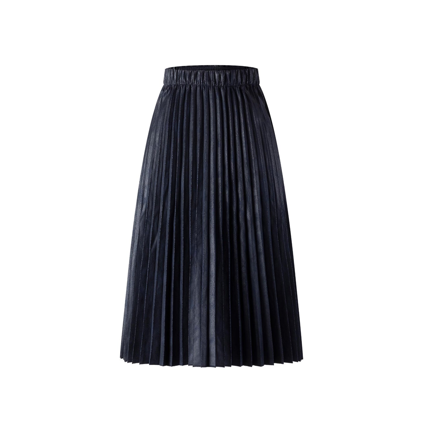 Messy Pleated Skirt - Navy