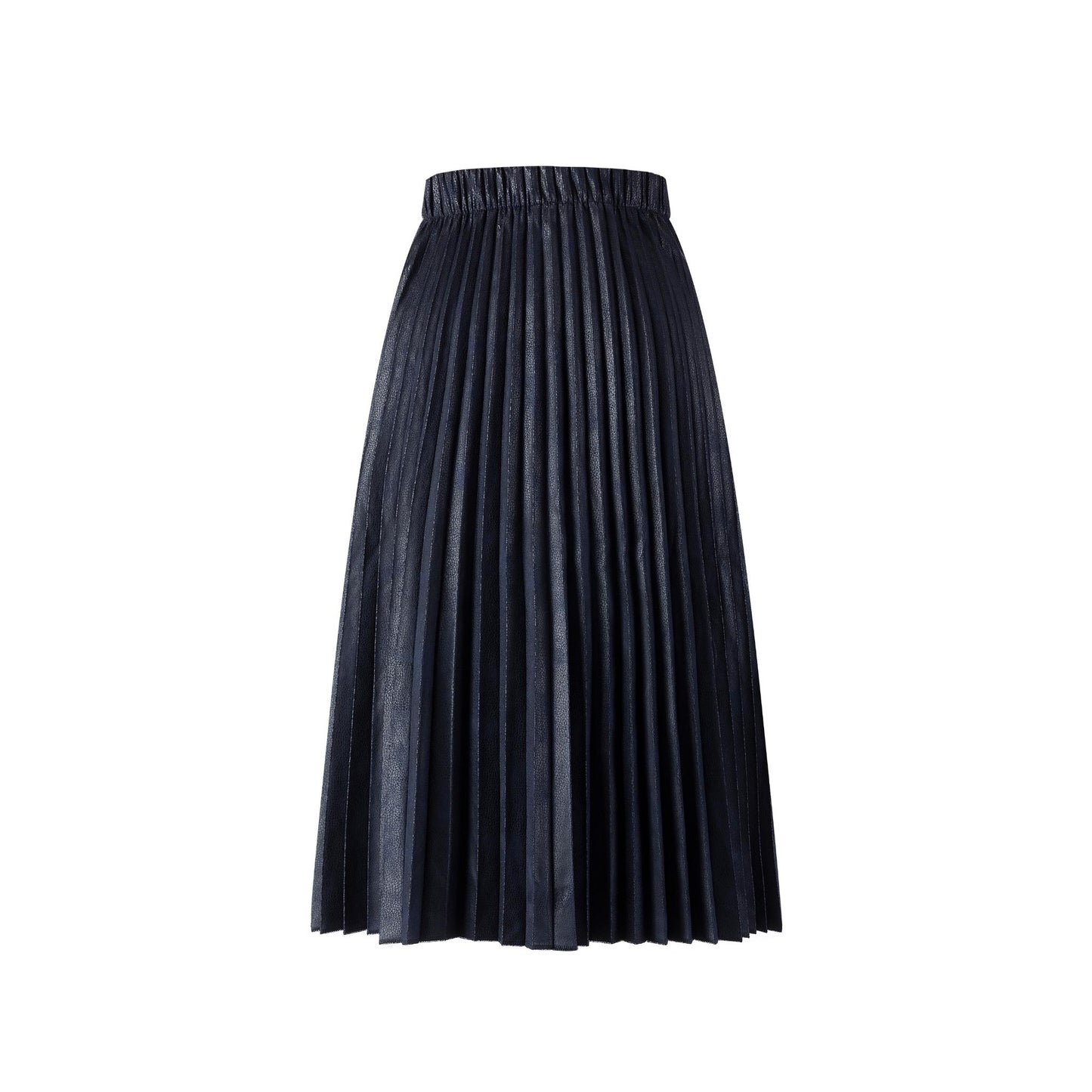 Messy Pleated Skirt - Navy
