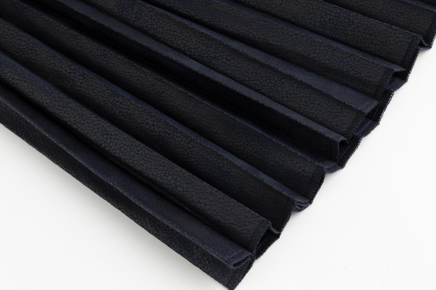 Messy Pleated Skirt - Navy