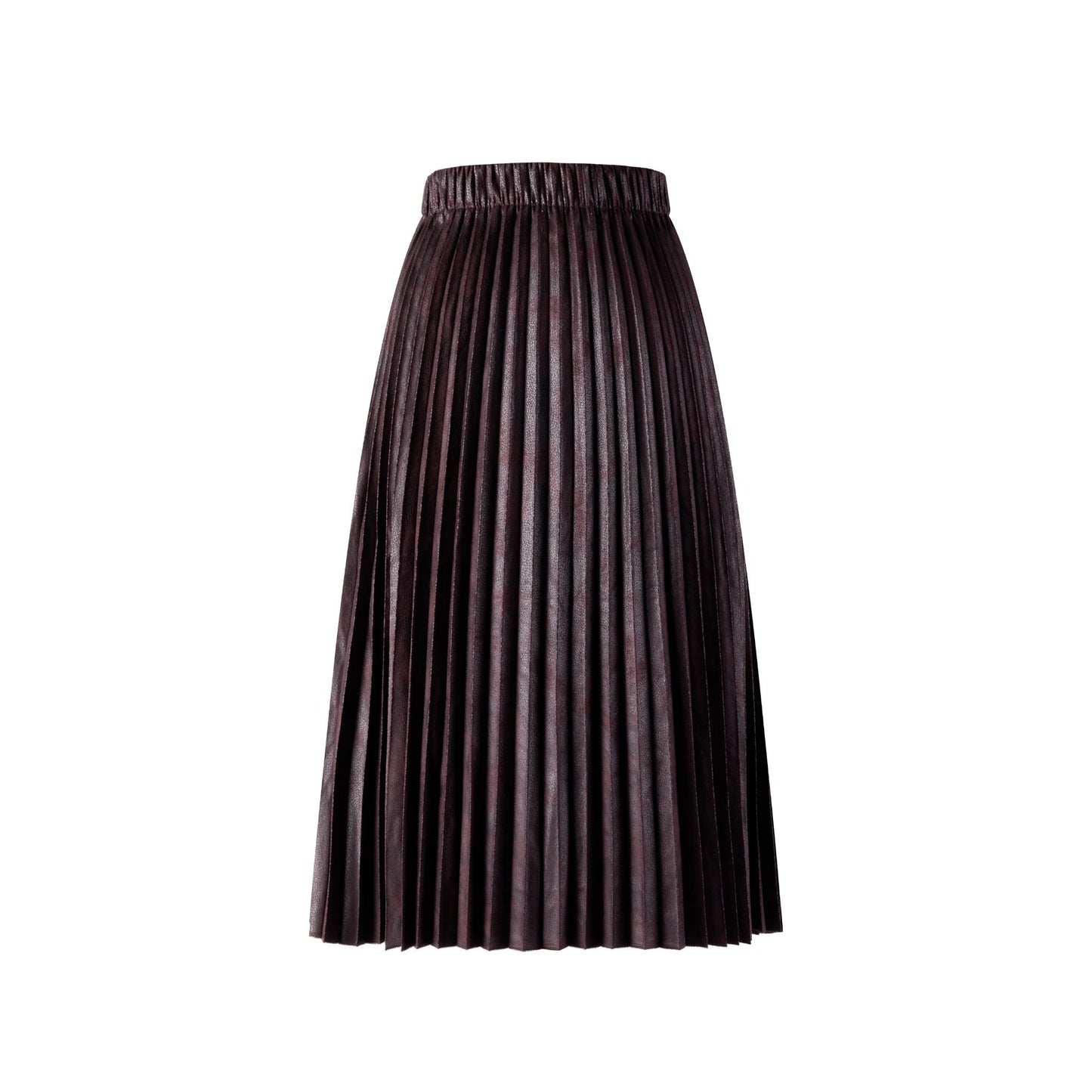 Messy Pleated Skirt - Brown