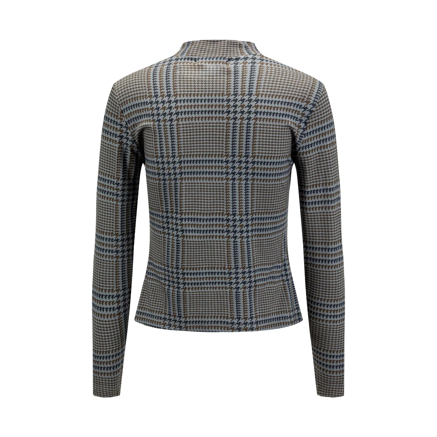 Houndstooth Mock Neck