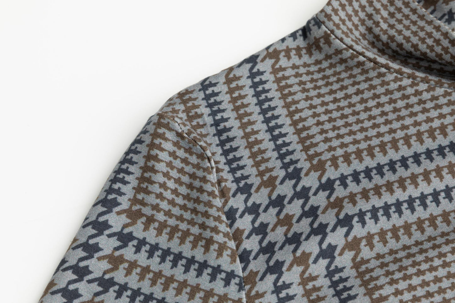 Houndstooth Mock Neck