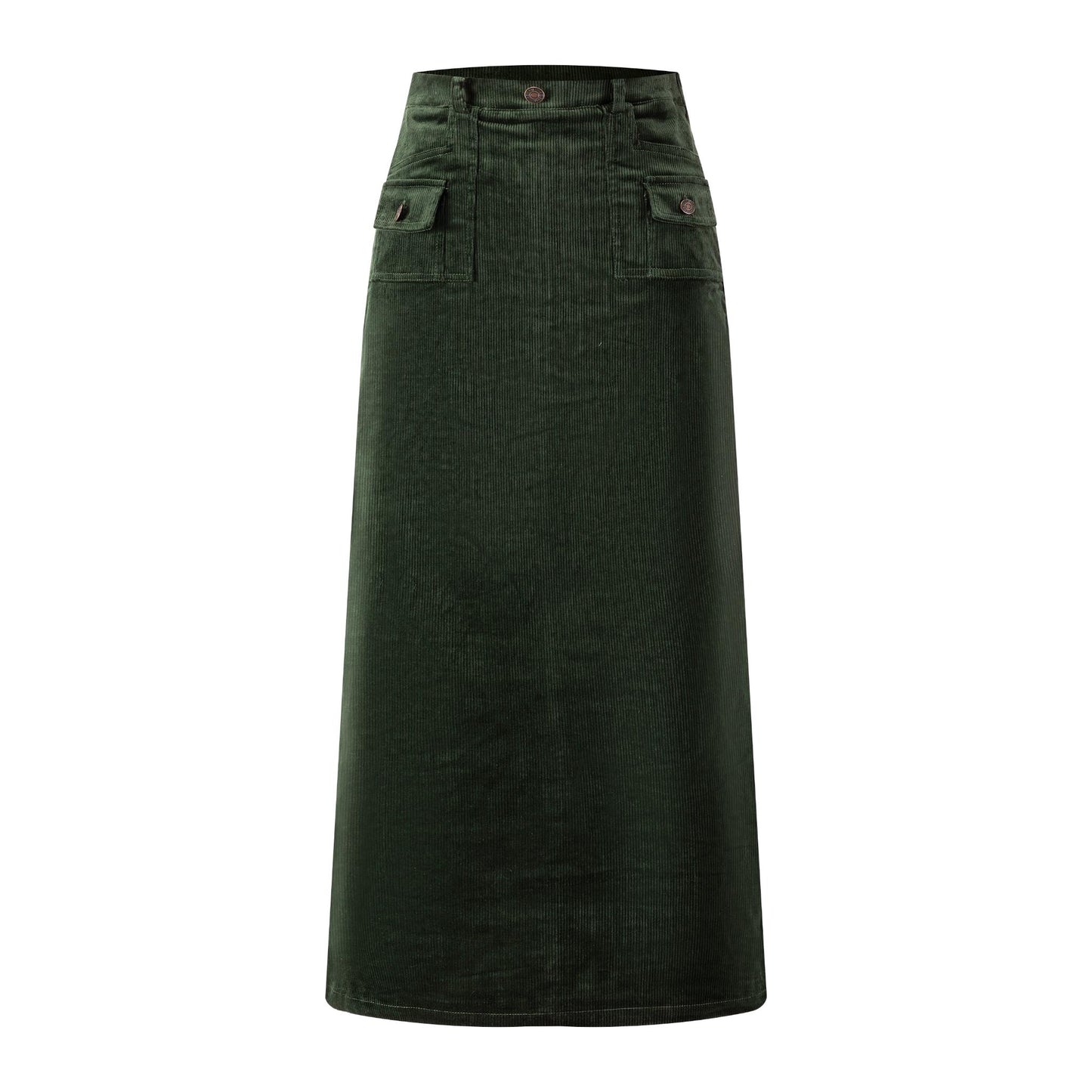 Corduroy Straight Skirt - Hunter Green