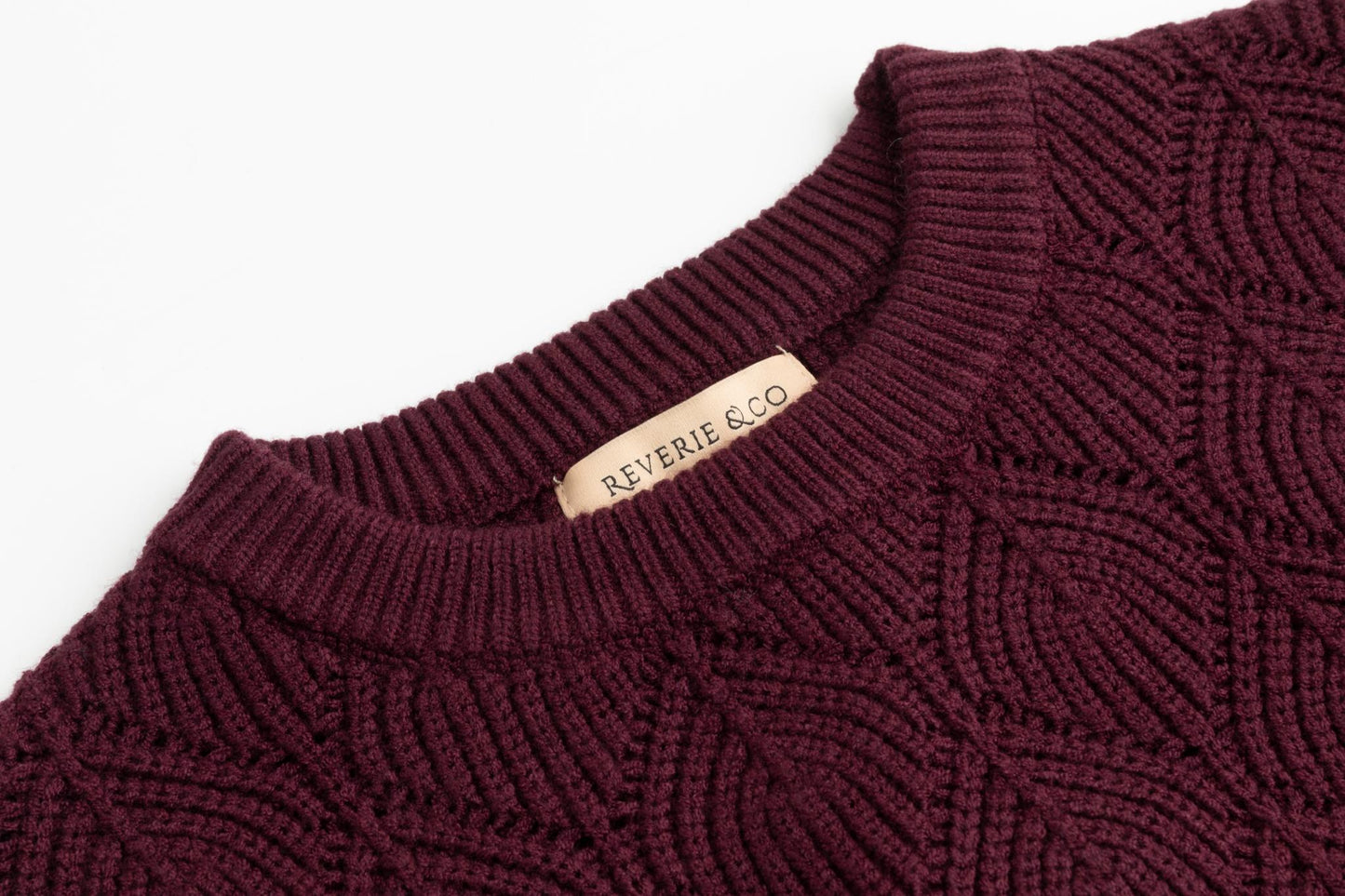 Crochet Sweater - Burgundy