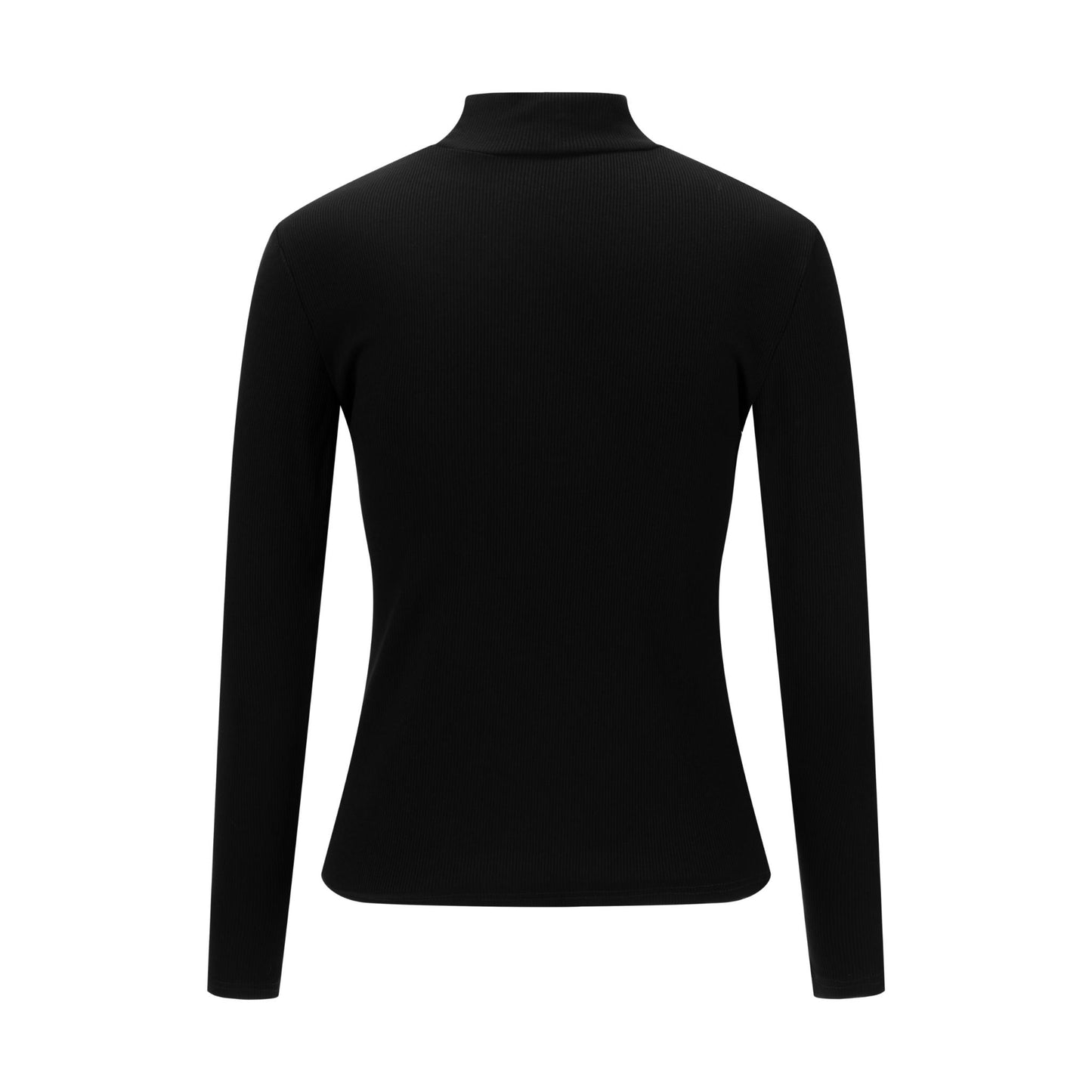 Ribbed Mock Neck - Black