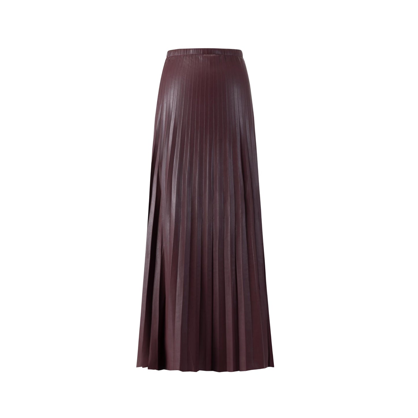 Leather Burgundy Pleated Skirt