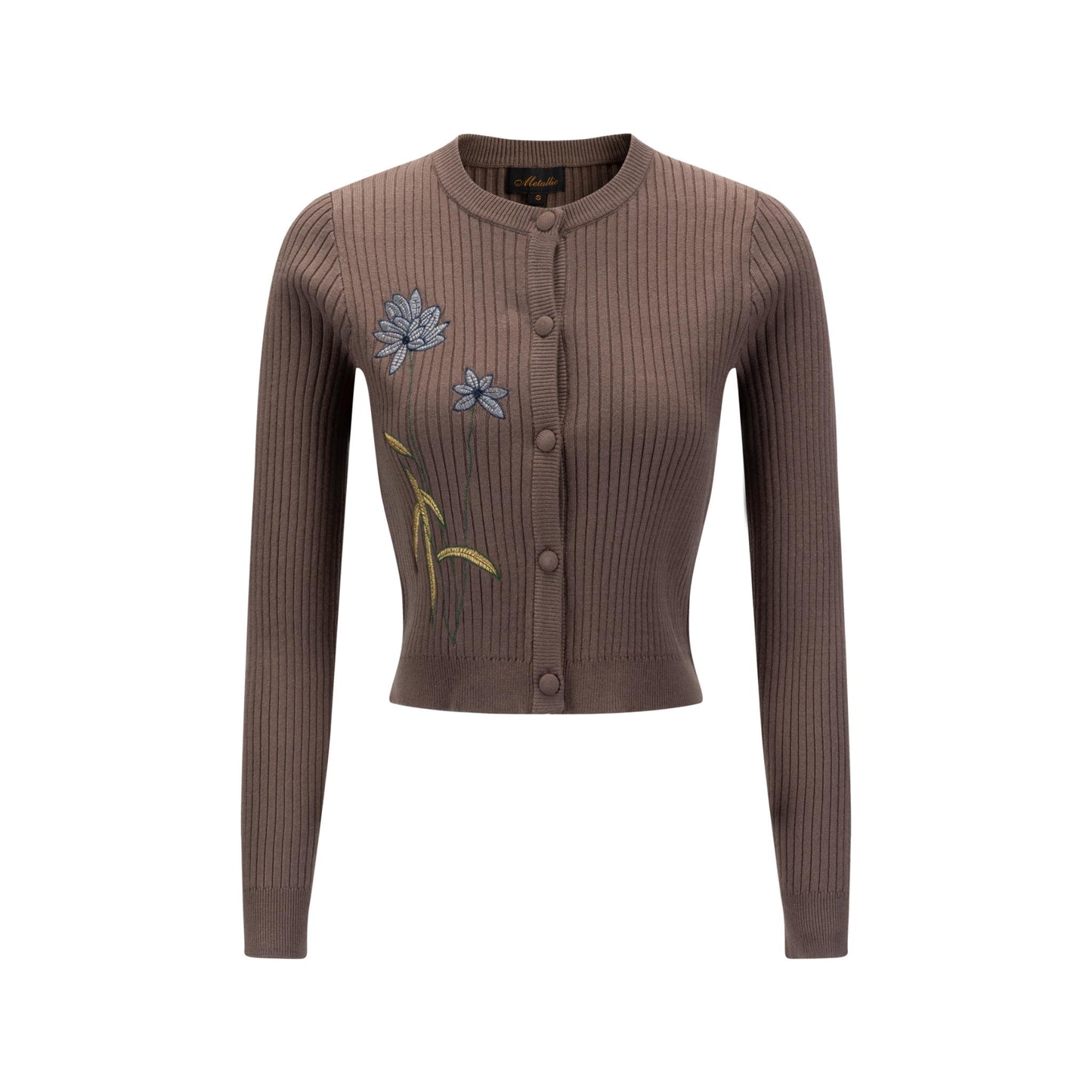 Brown Embroidered Top