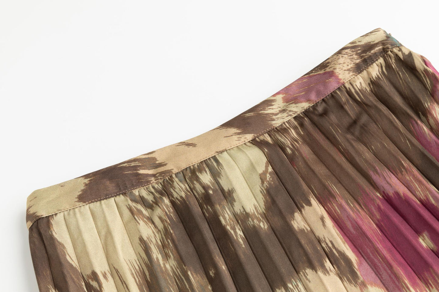 Gold Printed Pleated Skirt