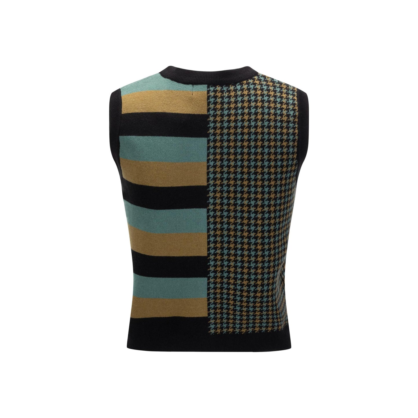 Black Green And Brown Knit Vest