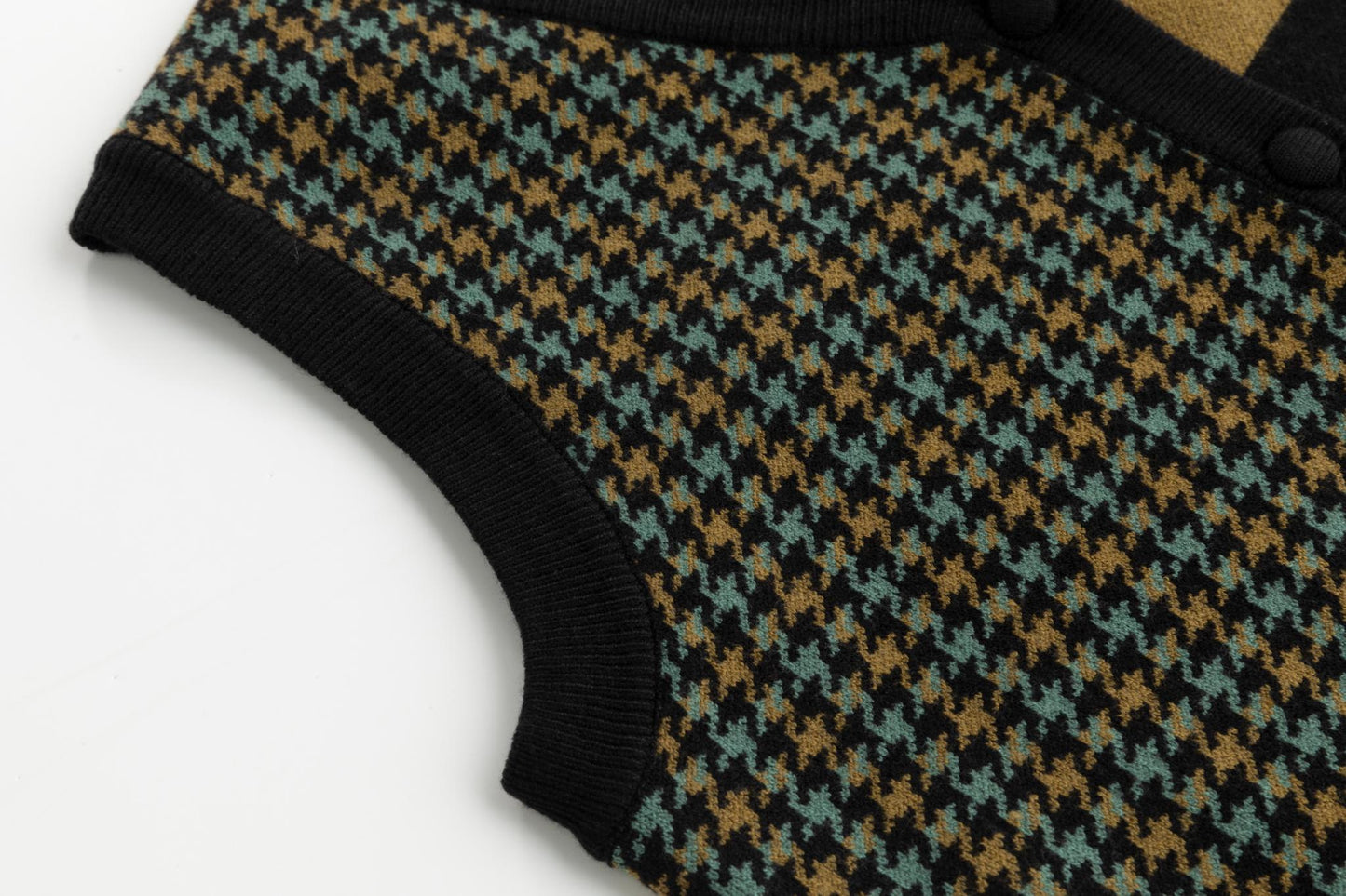 Black Green And Brown Knit Vest