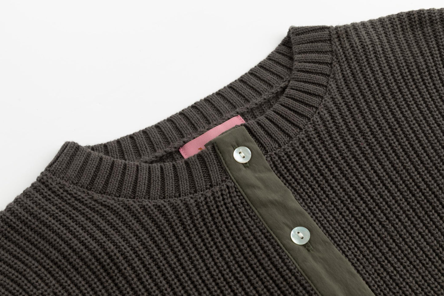 Olive Green Knit Cardigan With Pockets