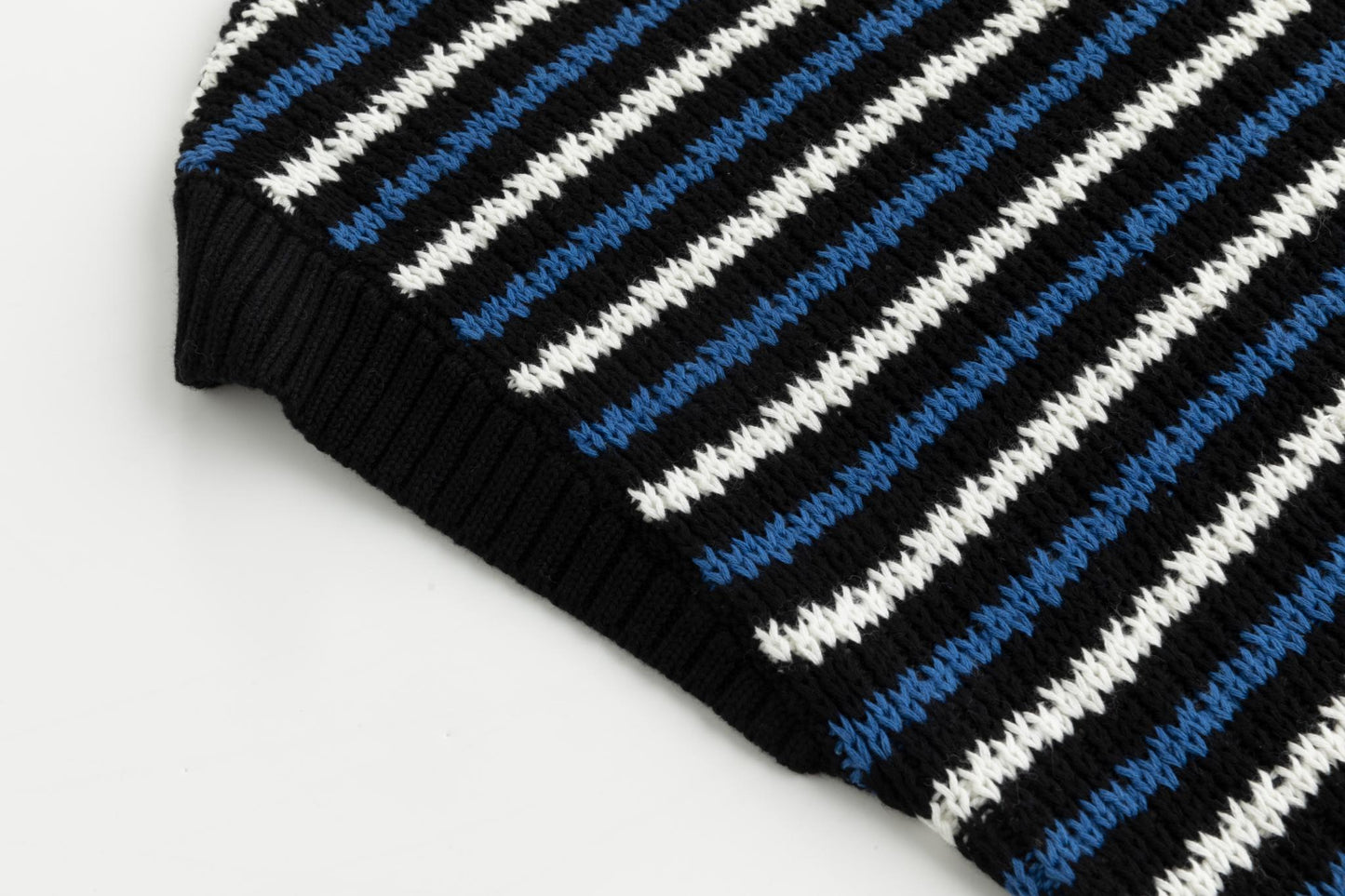 Blue And White Stripe Knit Vest