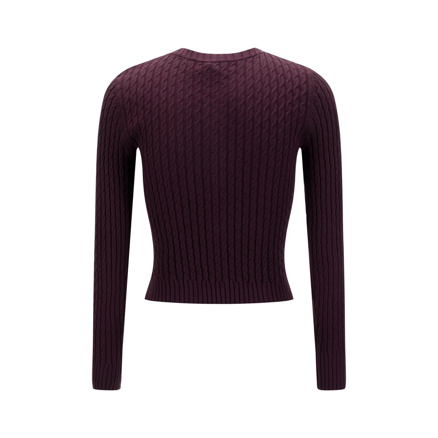 Maroon Cable Knit Cardigan