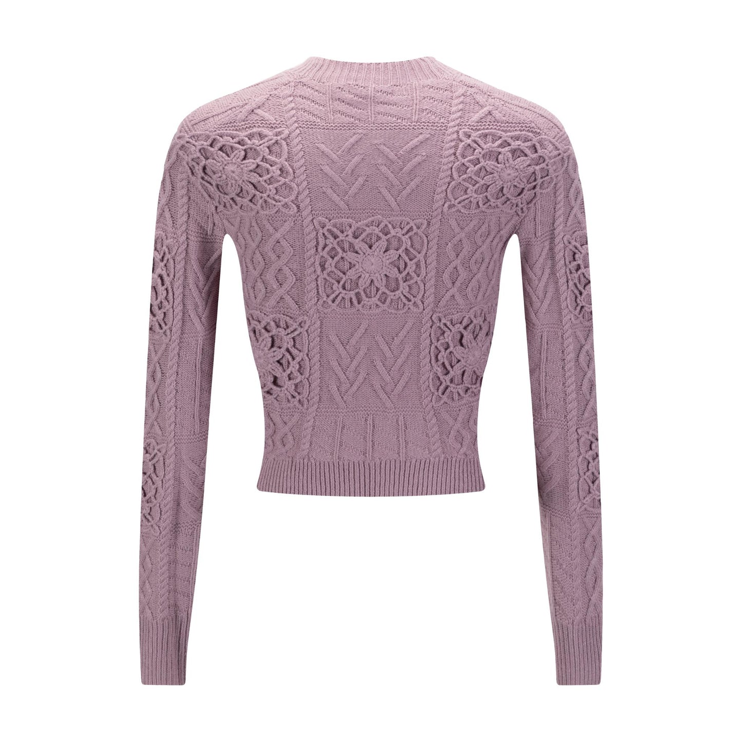 Mauve Knit Detailed Turtle Neck Sweater