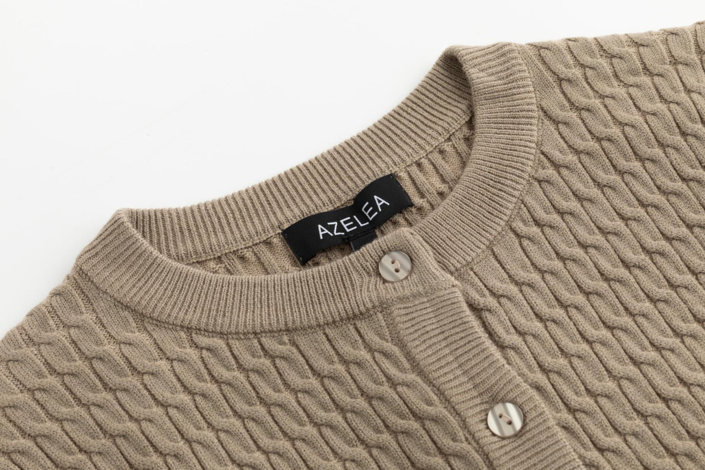 Cable Knit Cardigan - Beige