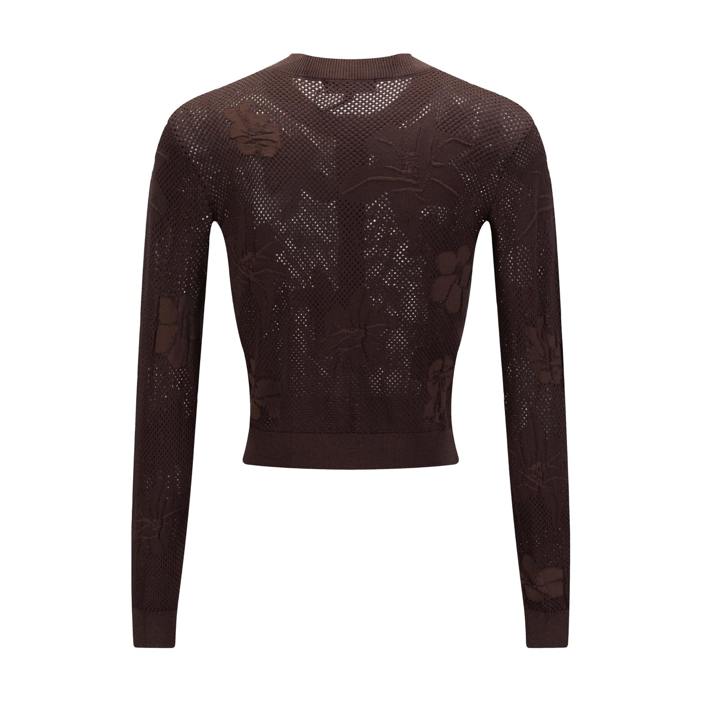 Brown Detailed Floral Cardigan