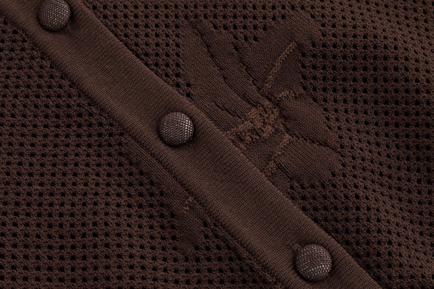 Brown Detailed Floral Cardigan