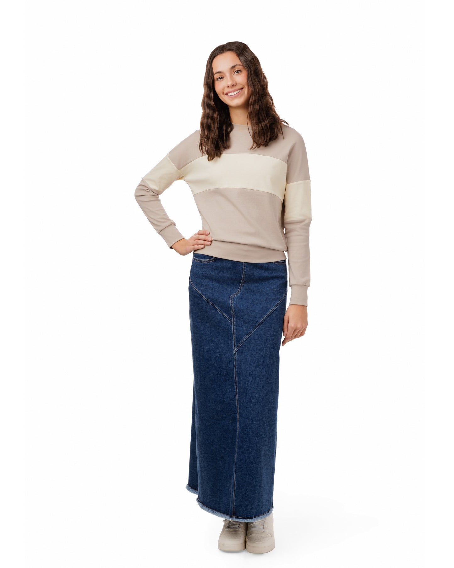 Basic Bold Stripe Top - Stone