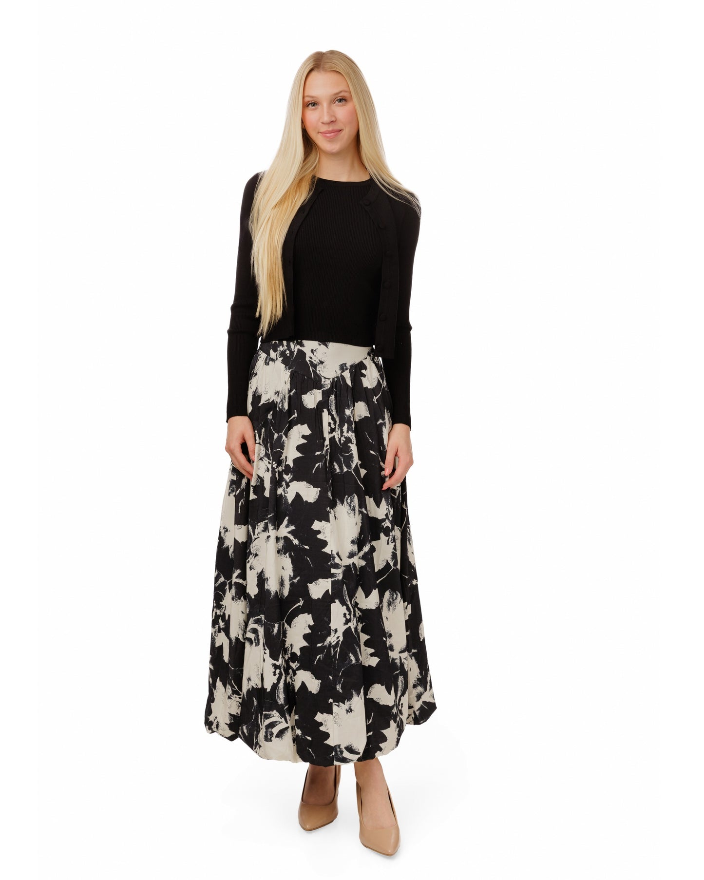 Black And White Bubble Skirt