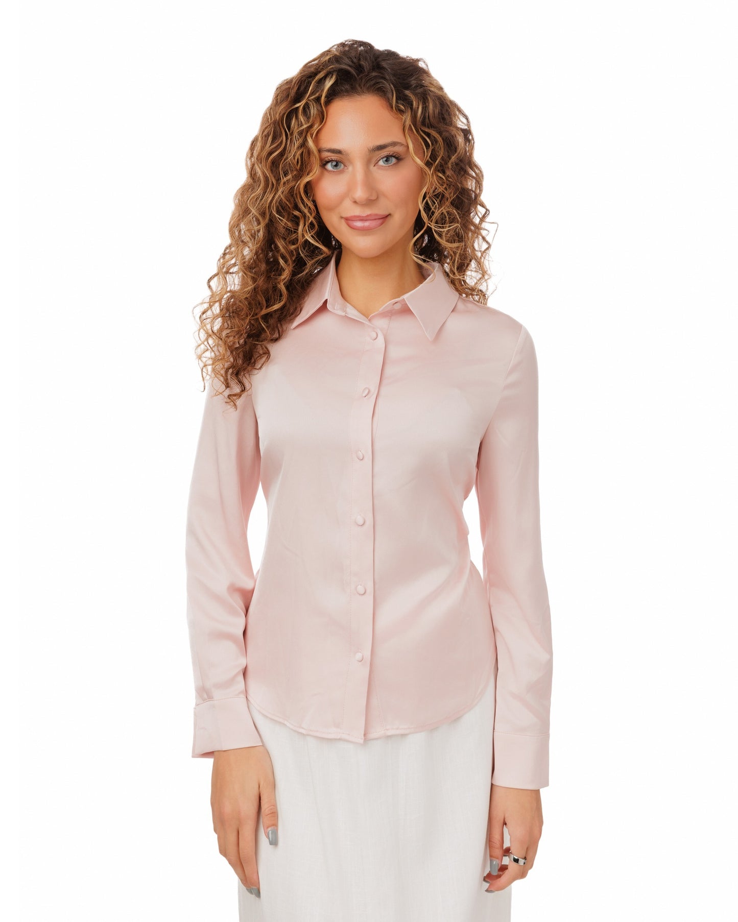 Basic Solid Blouse - Pink