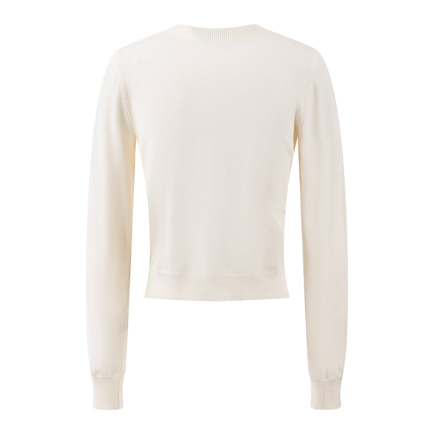 Ivory Knit Top With Colorful Embroidered Flowers